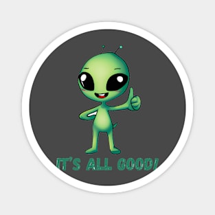 Alien Flashing a Thumbs Up Magnet